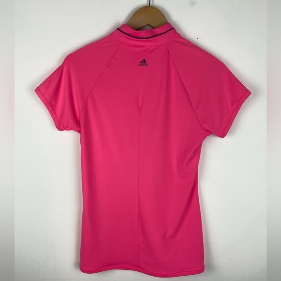 Adidas Pure Motion Women's Small Golf Shirt, Bright Pink, Zipper Neck - Picture 2 of 9